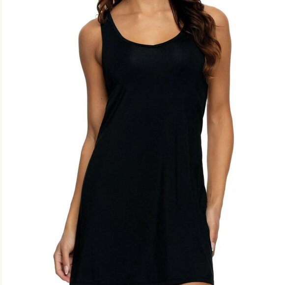 Felina Modal Tank Chemise – Black - Picture 1 of 1